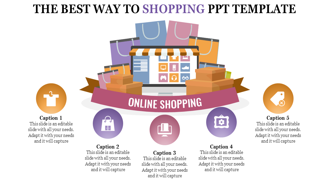 Extraordinary Online Shopping PPT Template For Presentation